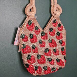 Made in India Strawberry Beaded Bag